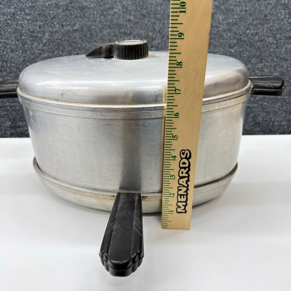 Vintage Health Craft Aluminum‎ Oval Roaster Pan with Lid Temperature Gauge Vent
